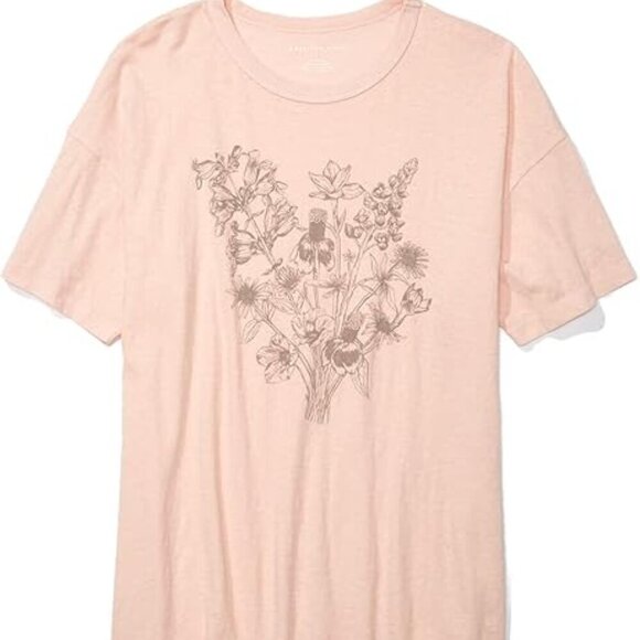 American Eagle Graphic T-Shirt - Large in Light Pink - Picture 1 of 6